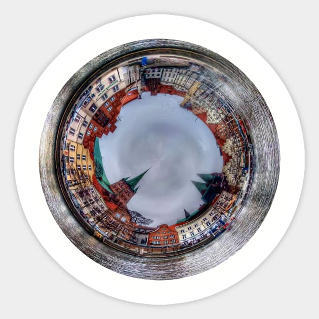 Tinyplanet: Luebeck Sticker by InvisibleCow